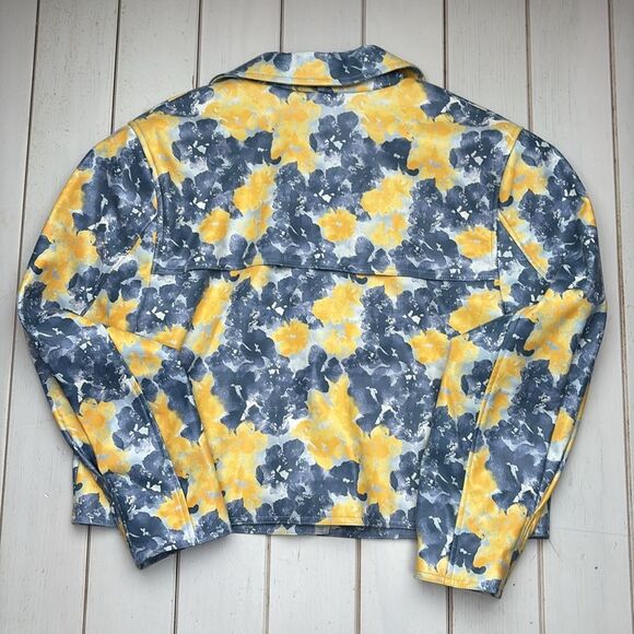 Cropped Floral Yellow and Blue Trench - Picture 12 of 13